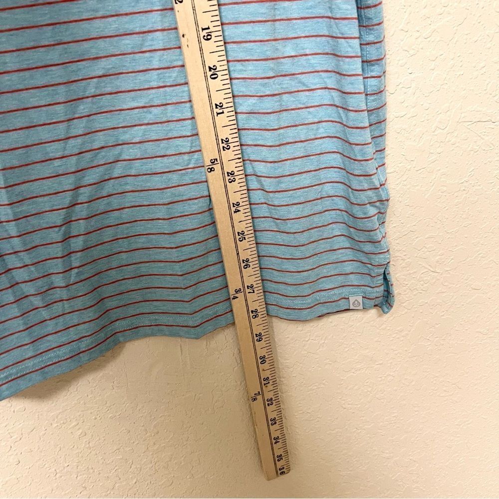 Tasc Performance Polo Shirt Mens Blue Stripe Organic Cotton Viscose Bamboo Sz L - Picture 2 of 6